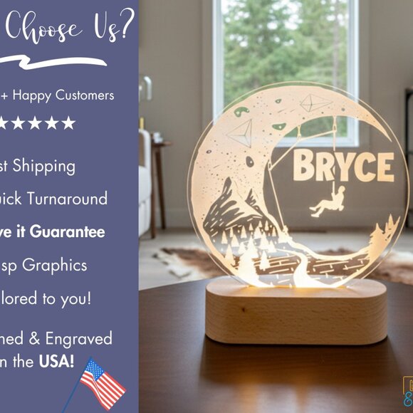 Personalized Rock Climber LED Night Light – Cool Room Decor for Climbers - Picture 4 of 8